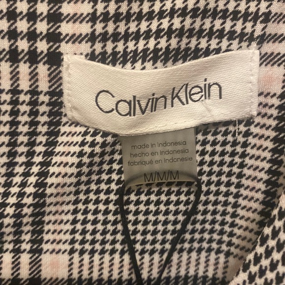 Calvin Klein Sleeveless Blouse Black/Pink/White Plaid Women’s Medium - Picture 2 of 9